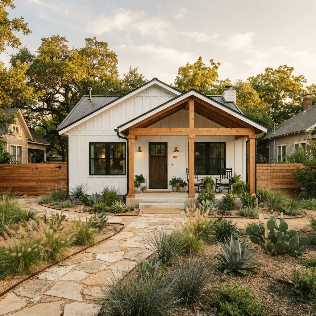 Whole-home renovation of a 1940s Austin bungalow with a rebuilt front porch — Austin, TX
